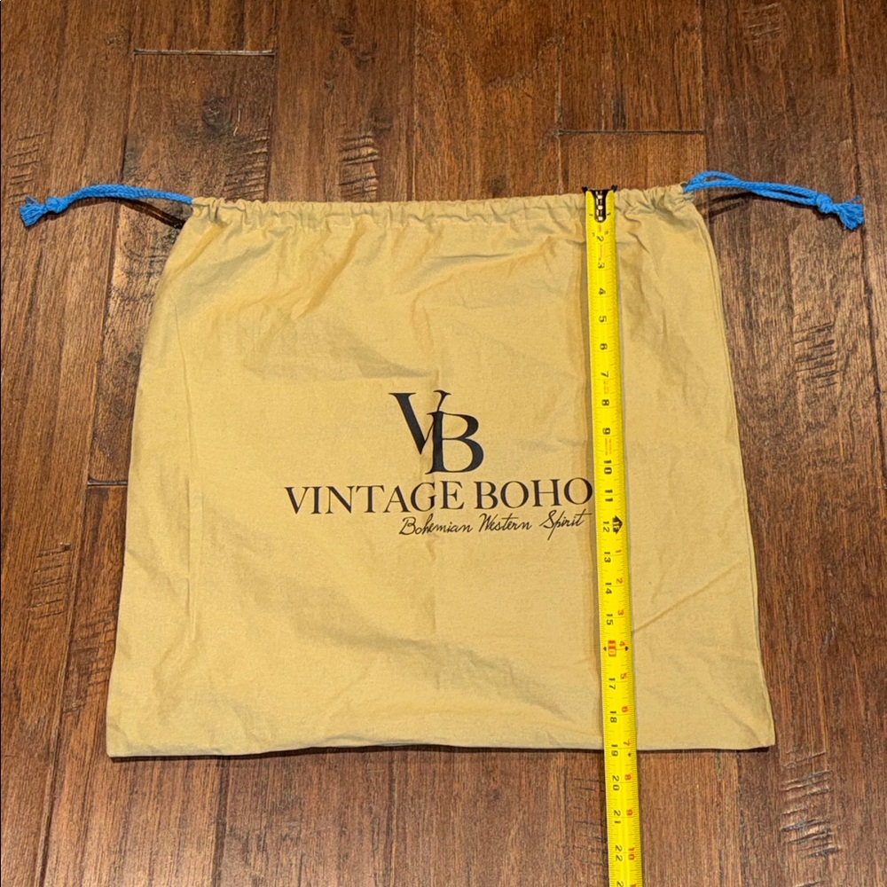 Vintage Boho Tan Drawstring Bag